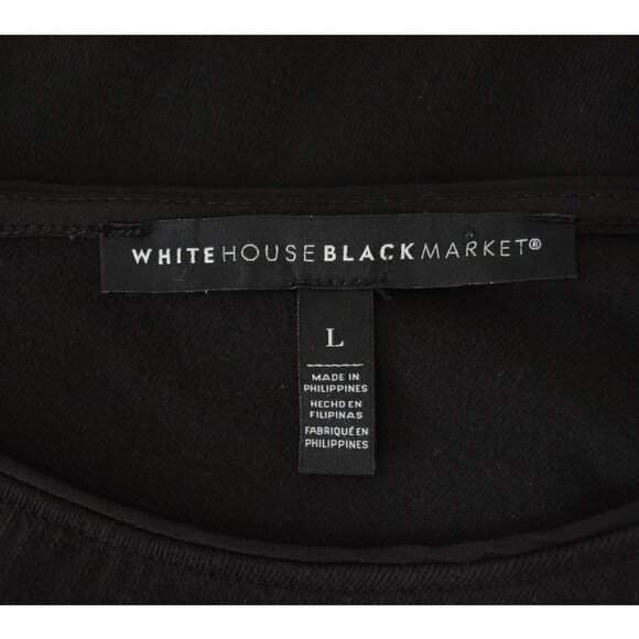 WHITE HOUSE BLACK MARKET STRIPED HEM KNIT 3/4 SLEEVE SHIFT DRESS - Picture 10 of 11